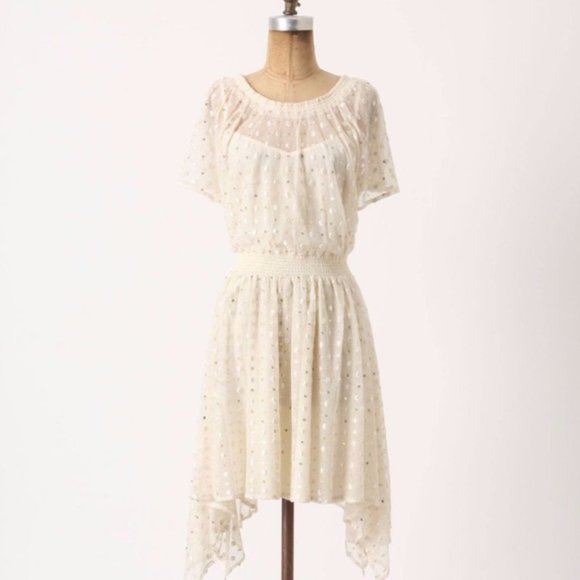 ANTHROPOLOGIE DRESS LEIFNOTES DOT-GLEAM ASYMMETRIC DRESS - Picture 6 of 9